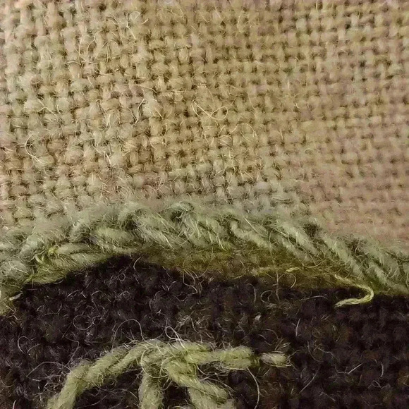 OLGA FISCH FOLKLORE ECUADOR BURLAP WOOL EMBROIDERED OVERSIZED KIMONO JACKET - Picture 12 of 15